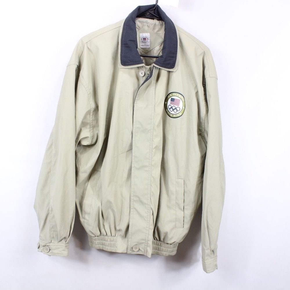 USA Olympics Full Zip Spell Out Bomber Jacket M